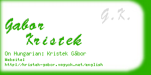 gabor kristek business card