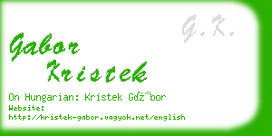 gabor kristek business card